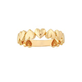 14K Gold Alternating Hearts 3/4 Band