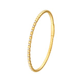 14K Gold 0.40 Carat Alternating Diamond and Ribbed Flexible Square Bangle