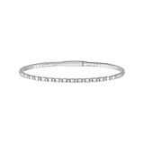 14K Gold 0.40 Carat Alternating Diamond and Ribbed Flexible Square Bangle