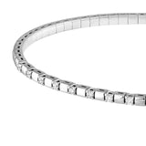 14K Gold 0.40 Carat Alternating Diamond and Ribbed Flexible Square Bangle