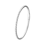 14K Gold 0.40 Carat Alternating Diamond and Ribbed Flexible Square Bangle