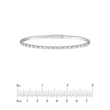 14K Gold 0.40 Carat Alternating Diamond and Ribbed Flexible Square Bangle
