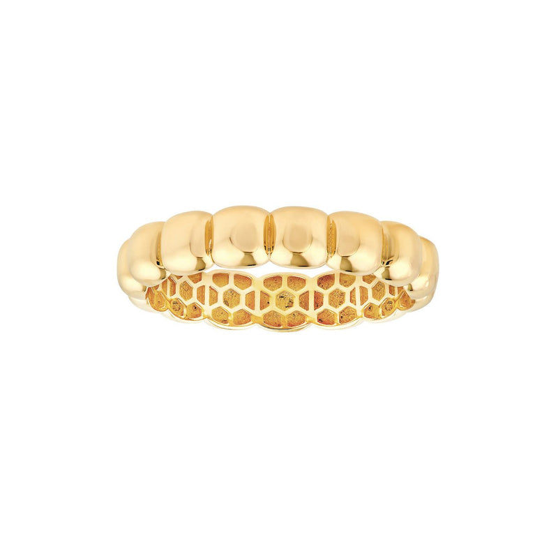 14K Gold Square Puff Band