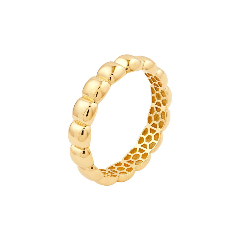 14K Gold Square Puff Band