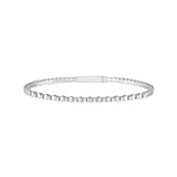 14K Gold 0.40 Carat Alternating Diamond and Ribbed Flexible Bangle
