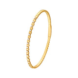 14K Gold 0.40 Carat Alternating Diamond and Ribbed Flexible Bangle