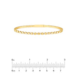 14K Gold 0.40 Carat Alternating Diamond and Ribbed Flexible Bangle