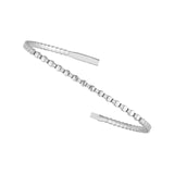 14K Gold 0.40 Carat Alternating Diamond and Ribbed Flexible Bangle