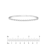 14K Gold 0.40 Carat Alternating Diamond and Ribbed Flexible Bangle