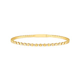 14K Gold 0.40 Carat Alternating Diamond and Ribbed Flexible Bangle