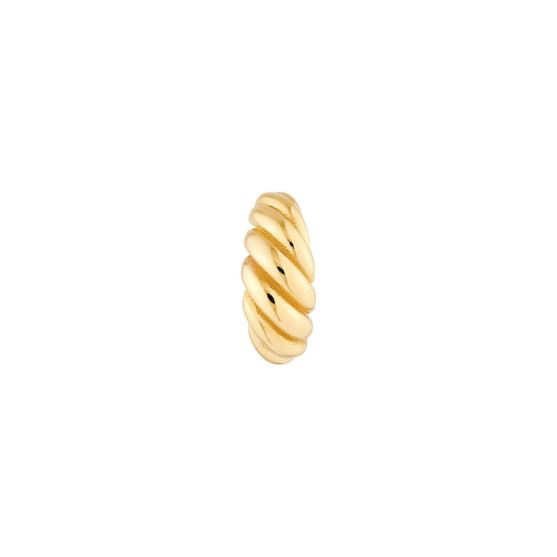 14K Gold Open Swirl Hoop Earrings