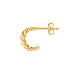 14K Gold Open Swirl Hoop Earrings