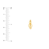 14K Gold Beaded Hoop Earrings
