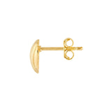 14K Gold Curved Fluted Heart Stud Earrings