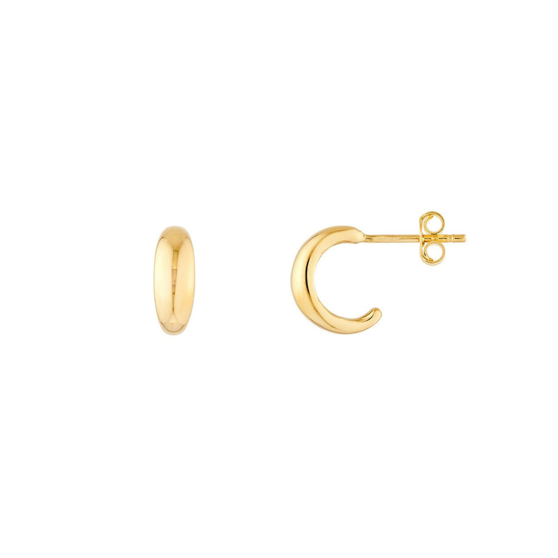 14K Gold Polished Open Hoop Earrings