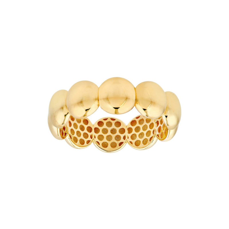 14K Gold Puffy Bead Band