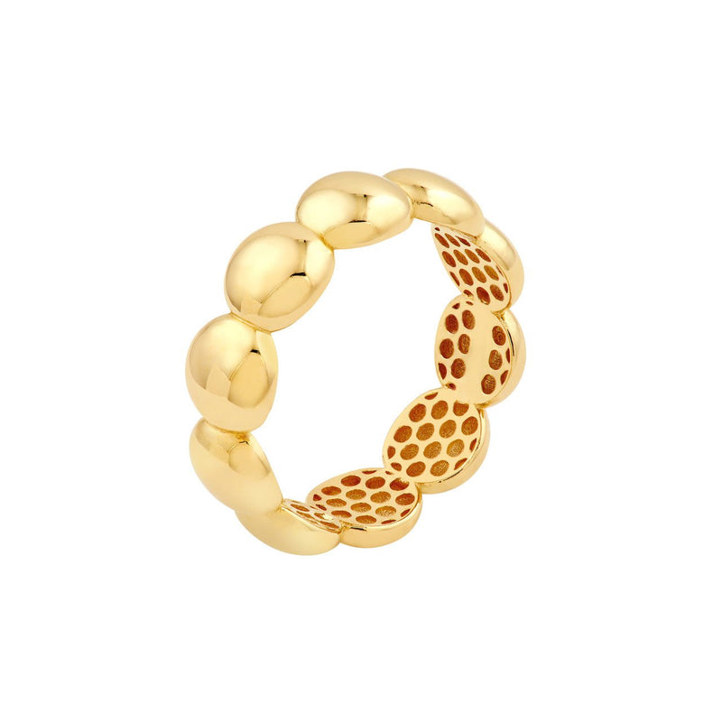 14K Gold Puffy Bead Band