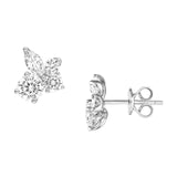 14K Gold Diamond Floral Cluster Stud Earrings
