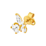 14K Gold Diamond Floral Cluster Stud Earrings
