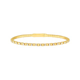 14K Gold Alternating Diamond and Ribbed Flexible Bangle