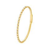 14K Gold Alternating Diamond and Ribbed Flexible Bangle