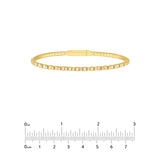 14K Gold Alternating Diamond and Ribbed Flexible Bangle