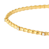 14K Gold Bamboo Flexible Diamond Bangle