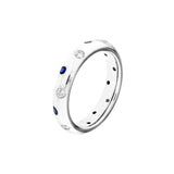 14K Gold Staggered Sapphire and Diamond Ring