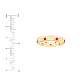 14K Gold Staggered Ruby and Diamond Ring