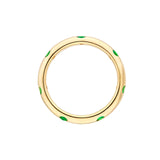 14K Gold Staggered Emerald and Diamond Ring