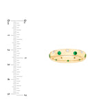 14K Gold Staggered Emerald and Diamond Ring