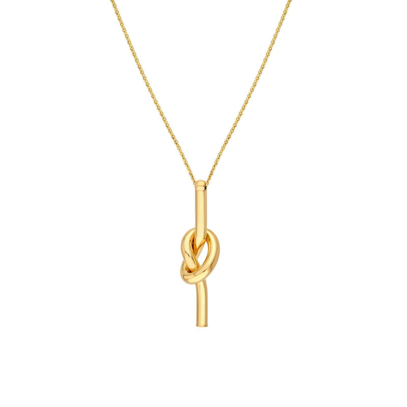14K Gold Knot Pendant Necklace