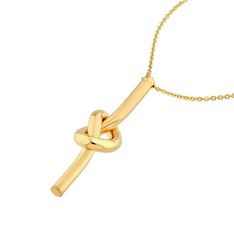 14K Gold Knot Pendant Necklace