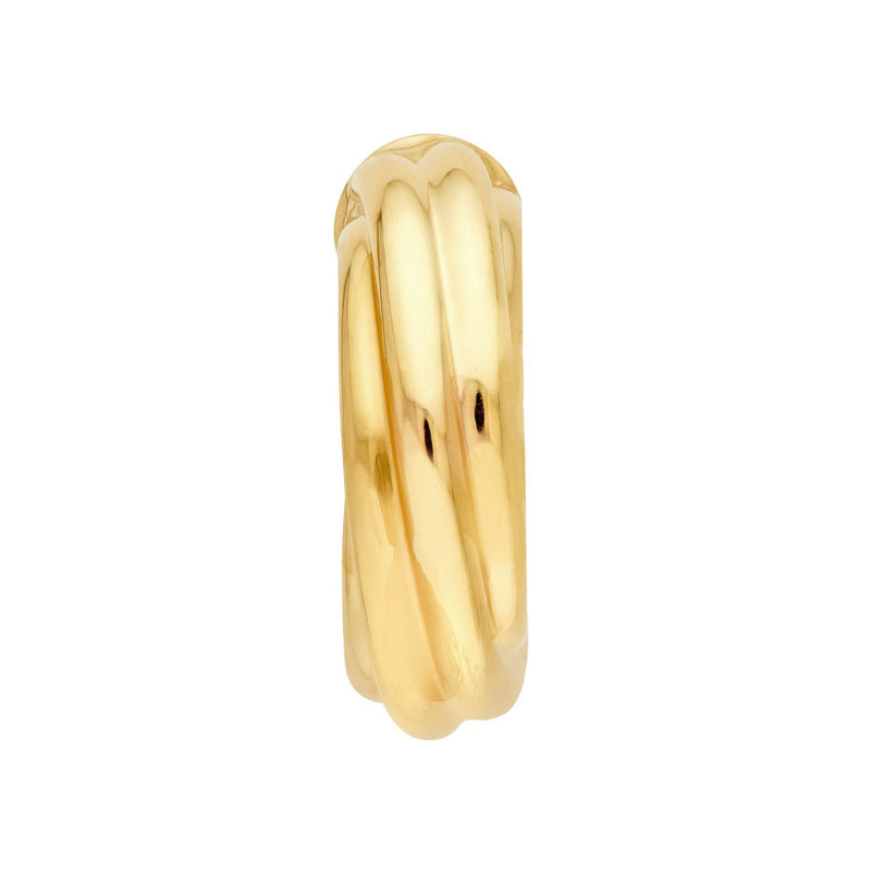 14K Gold Twisted 6MM Open Hoop Earrings