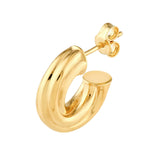 14K Gold Twisted 6MM Open Hoop Earrings