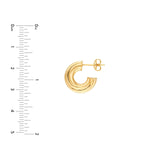 14K Gold Twisted 6MM Open Hoop Earrings