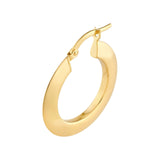 14K Gold Triangular Tube Hoop Earrings