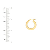 14K Gold Triangular Tube Hoop Earrings