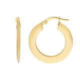 14K Gold Triangular Tube Hoop Earrings