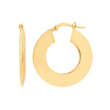 14K Gold Wide Triangular Hoop Earrings