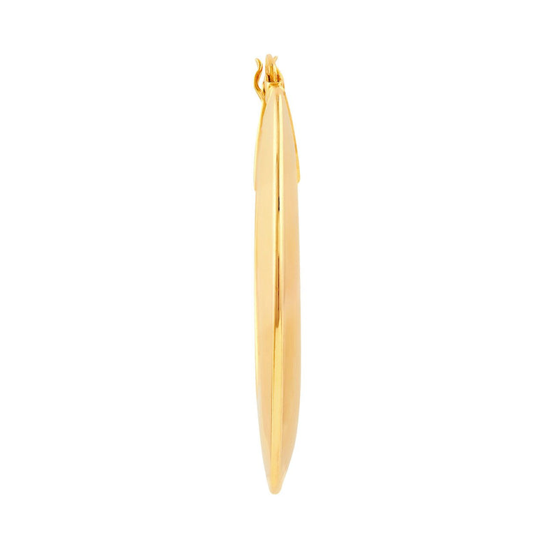 14K Gold Wide Triangular Hoop Earrings