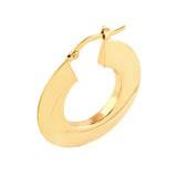 14K Gold Wide Triangular Hoop Earrings