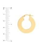 14K Gold Wide Triangular Hoop Earrings
