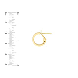 14K Gold 10MM Squared Hoop Earrings