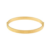 14K Gold Squared Ridged Bangle