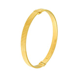 14K Gold Squared Ridged Bangle
