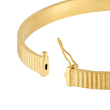 14K Gold Squared Ridged Bangle