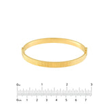 14K Gold Squared Ridged Bangle