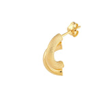 14K Gold Diamond Cut and Polished Tube Stud Earrings