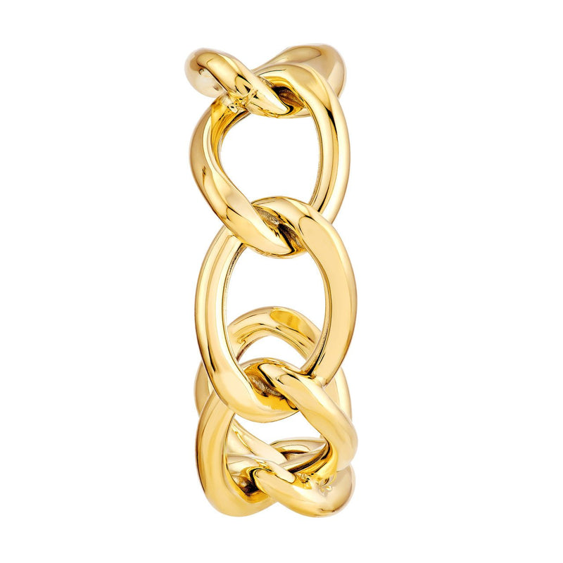 14K Gold 20MM Curb Link Open Hoop Earrings